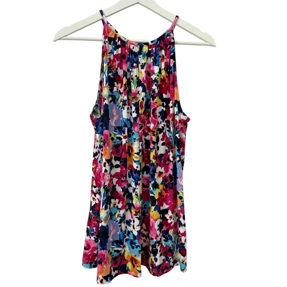 London Times Multicolor Floral Tank Top Size L